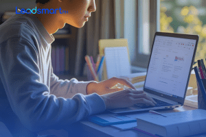 Professional taking LeadSmart PH's self-paced ServSafe Food Protection Manager course on laptop and smartphone