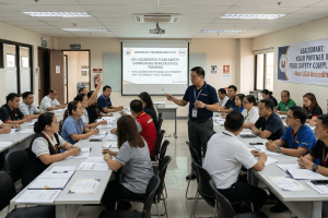 class participants doing food safety compliance officer training. leadsmart ph is now LGU accredited to conduct FSCO training