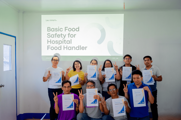 Ms. Jasmine Faith Bernal, RND, and the dietary staff of Western Pangasinan District Hospital proudly displaying their newly earned food hygiene and handling certificate after comprehensive training. New Food Hygiene and Handling Certificate
